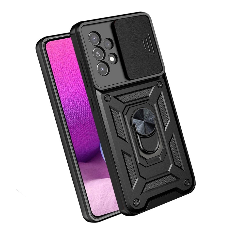 Ốp Bảo Vệ Camera Giáp Chống Sốc Samsung Galaxy A73 A53 A33 A23 A13 M23 F23 4G 5G Vỏ Xe Ô Tô Từ Tính Nhẫn Đứng Đẩy Kéo Bảo Vệ