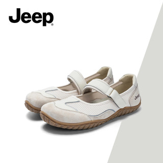 JEEP Flat Mary Jane Giày Nữ Mùa Hè Velcro Thoáng Khí Thể Thao Giày Thoải Mái Nhẹ Nông Miệng Giày