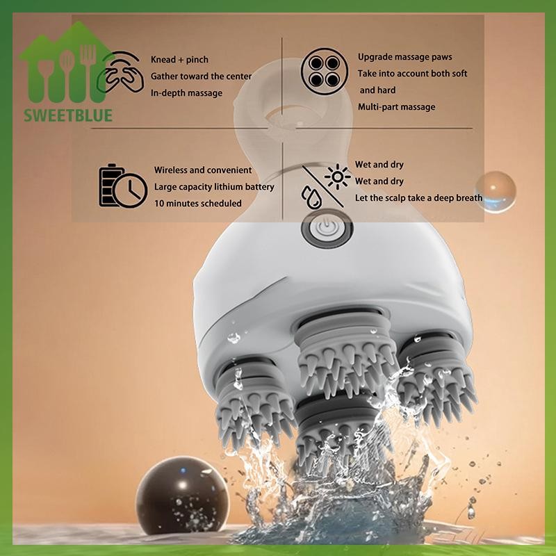 SWEET Máy Mát Xa Đầu Điện Mutifunctional Mèo Chó Máy Mát Xa Da Đầu Có Thể Sạc Lại Tiếp Xúc Cơ Thể Thú Cưng Thư Giãn Chăm Sóc Sức Khỏe Máy Mát Xa n