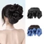 ESSENCEH Bun Head Tóc Giả, Lông Tơ Tổng Hợp Tóc Bun Móng Vuốt Kẹp, Ruy Băng Đen Nơ Tóc Nữ