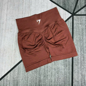 Quần short đùi tập gym,yoga cạp cao, chất liệu dệt kim 10% elastano dày dặn mềm mịn co giãn thoải mái GB131