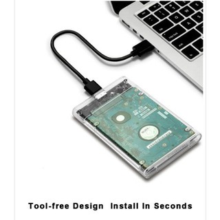 [COD] Box Ổ Cứng 2.5" SATA III G21U3 – USB 3.0 Trong Suốt, Tốc Độ Cao, Hỗ Trợ Ổ 2TB, Nắp Trượt Dễ Sử Dụng