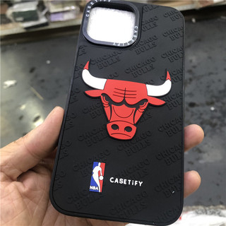 Ốp điện thoại silicon 3D hoạt hình NBA Red Angry Bull cho iPhone 17 16 15 14 13 12 11 Pro Max 7 8 Plus