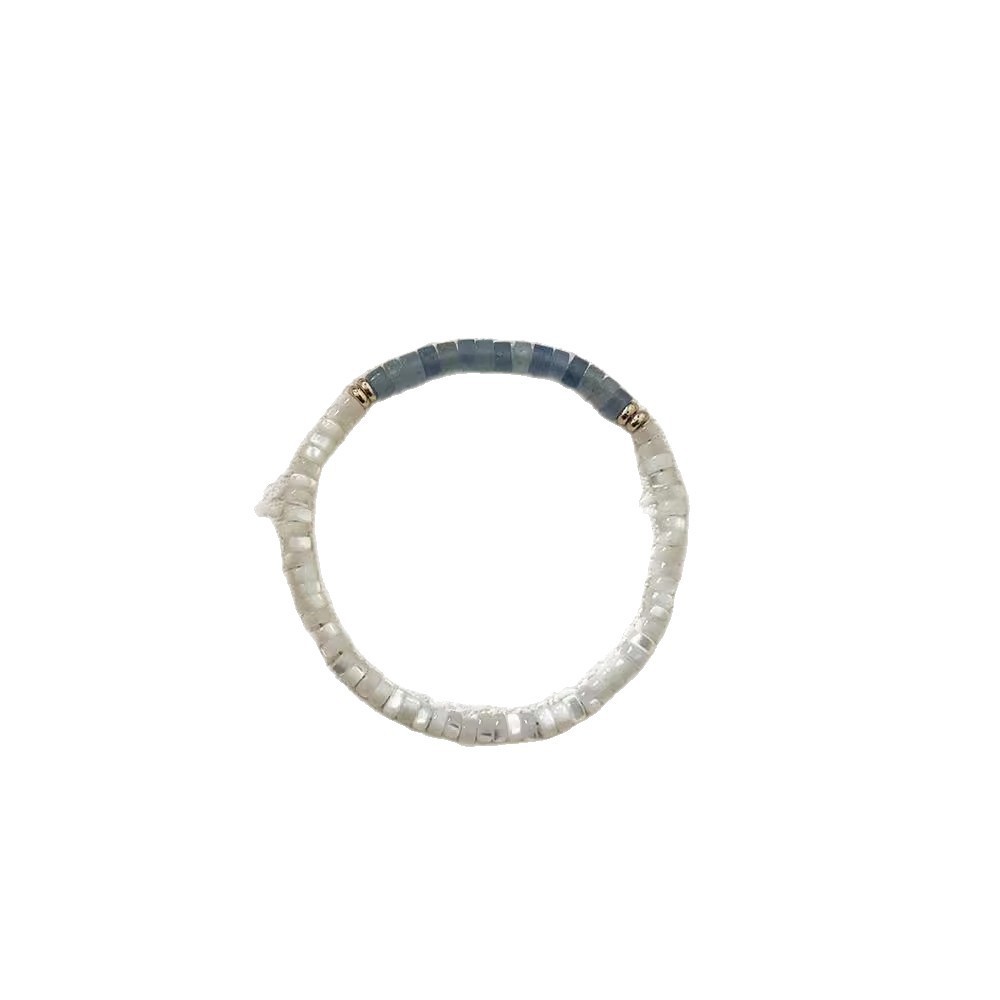 Vòng Tay Vỏ Bướm Aquamarine, Vỏ Bướm Trắng Tự Nhiên Co Giãn Niche Thiết Kế Ban Đầu Xếp Chồng Tinh Tế Phụ Kiện Đính Hạt