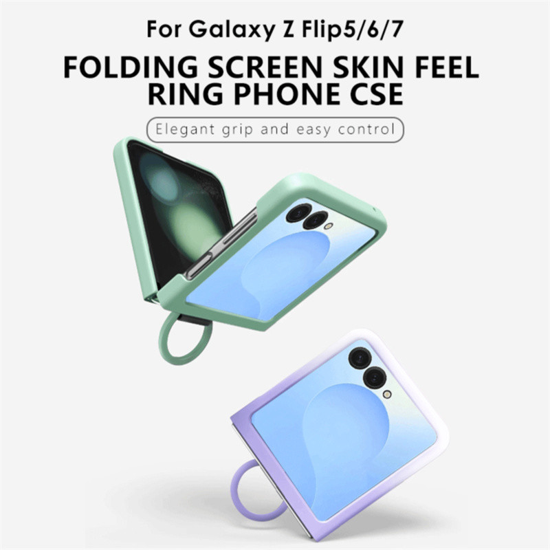 Ốp lưng giữ vòng siêu mỏng Gradient cho Samsung Galaxy Z Flip 7 Z Flip 6 Z Flip 5 Vỏ bảo vệ da silicon Flip7 Flip6 Flip5