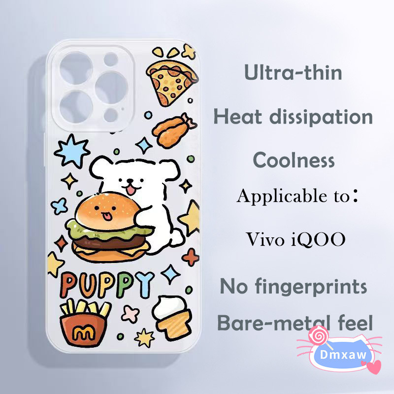 Ốp Điện Thoại Tản Nhiệt Cho Chó Siêu Mỏng Cho iQOO Z10 Z10X Z9 Turbo Z9X Z8 Z8X Z7 Z7X 13 12 11 10 9 8 Pro 5G 4G Vỏ Hoạt Hình Ốp Lưng Mềm Mờ Dễ Thương