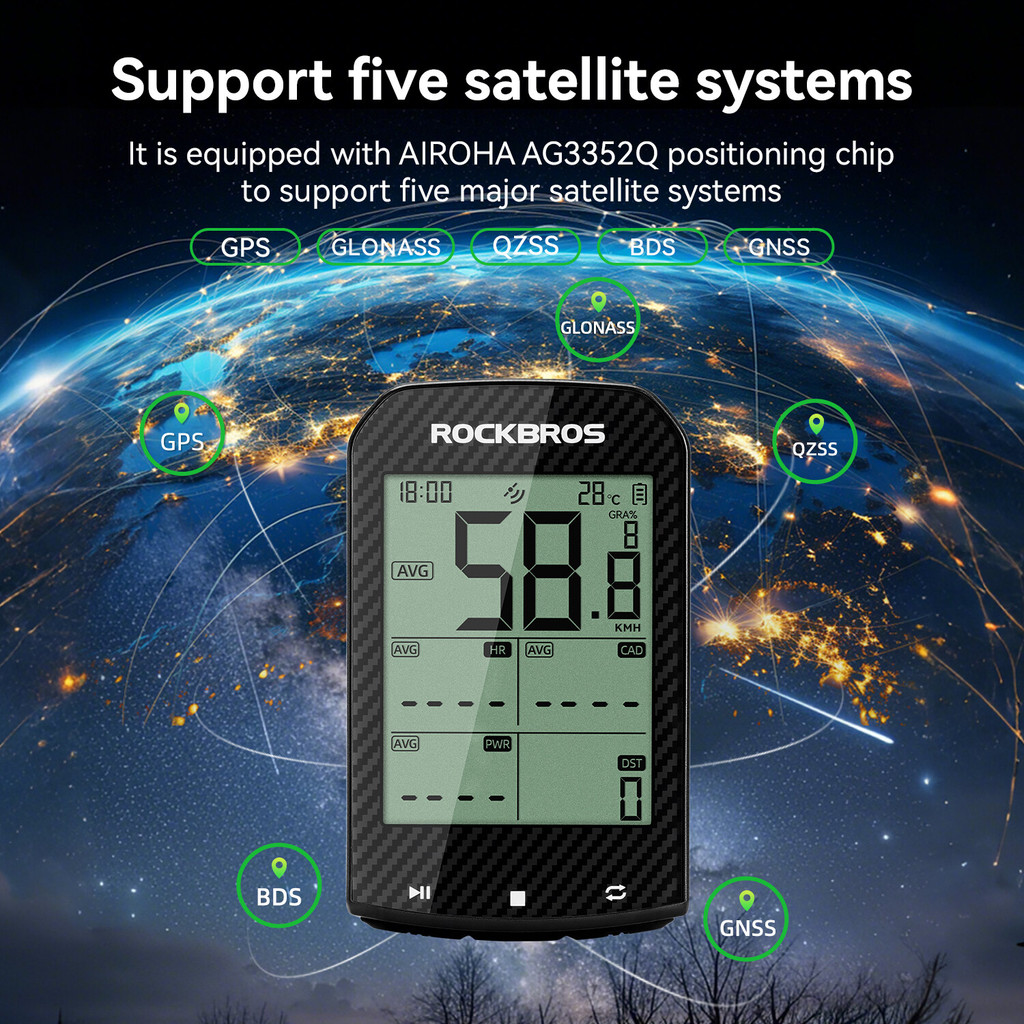 Máy tính đồng hồ xe đạp ROCKBROS M1 Pro với GPS và màn hình 2.9 inch, chống nước, giao diện tùy chỉnh