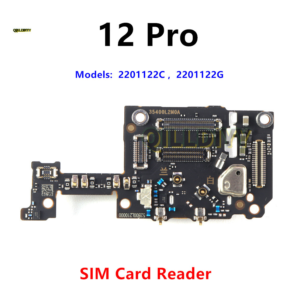 Thẻ SIM Giá Đỡ Khe Cắm Đầu Đọc Ổ Cắm Cáp Mềm Bảng Kết Nối Cho Xiaomi 12 Pro