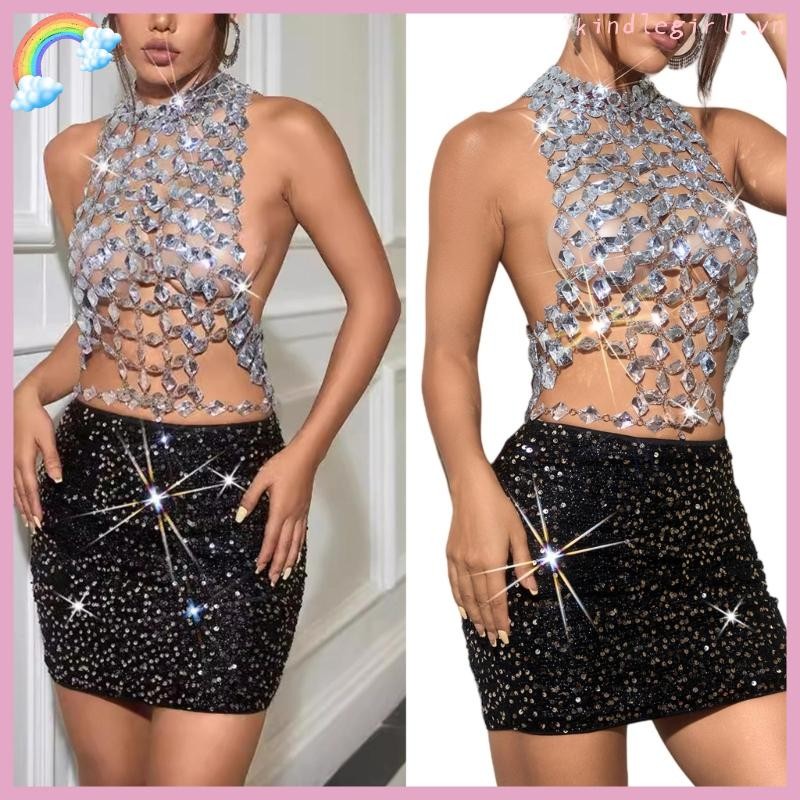 Dây chuyền kim loại backless thời trang cho tiệc tùng ban đêm