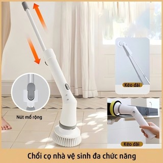 Máy cọ nhà vệ sinh 9 trong 1 cao cấp - 6 đầu cọ điện sạch mọi ngóc ngách sử dụng 180p chất liệu bền đẹp và hiệu quả