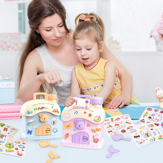 【BabyJoy】Hộp Đựng Tiền Tiết Kiệm Cho Bé,Heo đất hình ngôi nhà,Heo đất hình nấm,Trang trí bằng nhãn dán hoạt hình