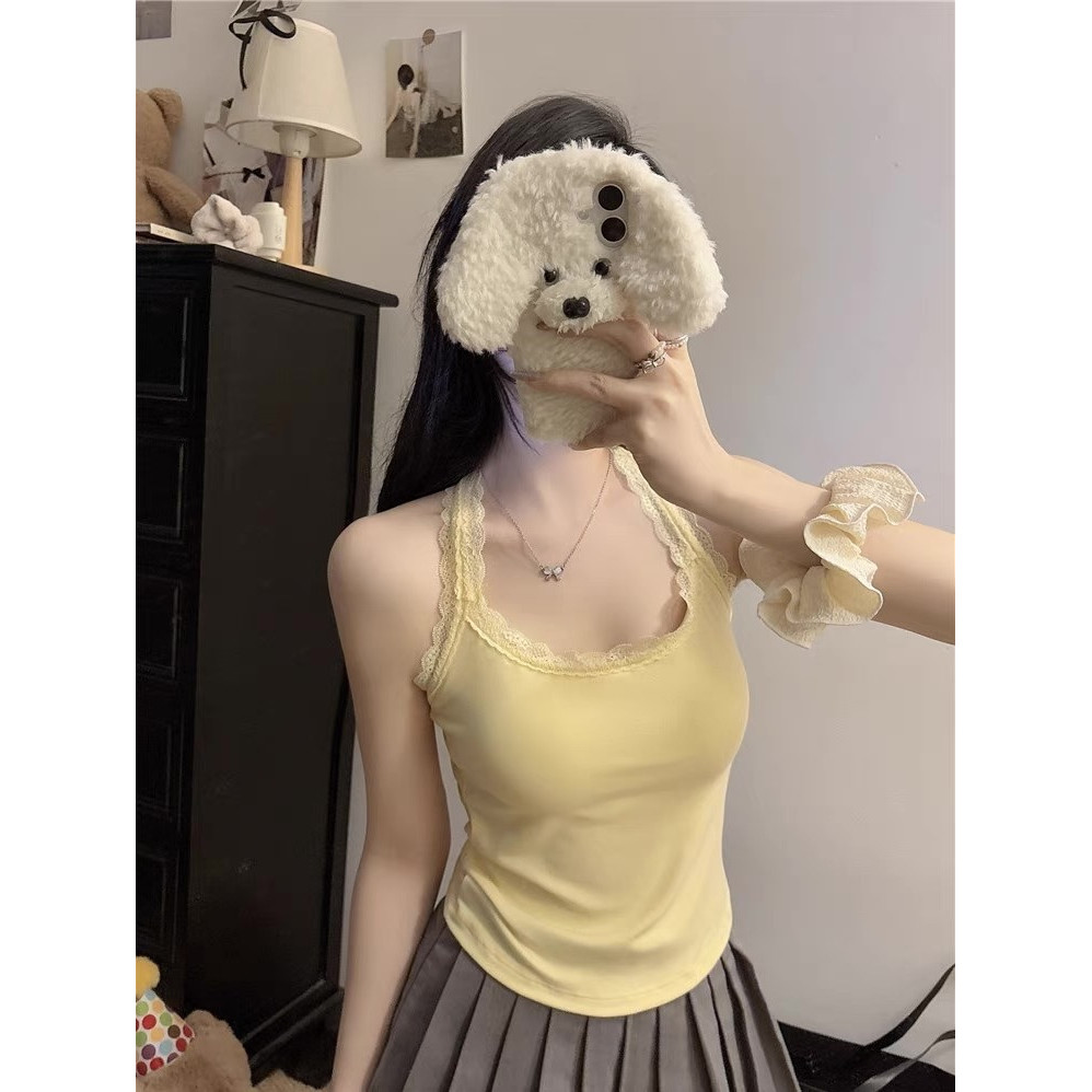 Áo vest camisole T-back viền ren Milyfashion cho phụ nữ với đệm ngực, thiết kế độc đáo, lưng đẹp, áo racerback cho phụ nữ