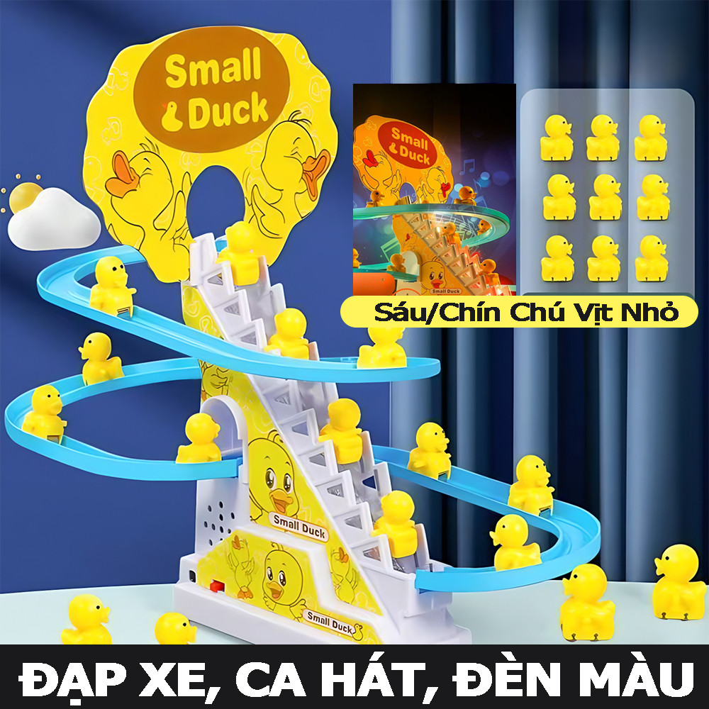 6-9 Chiếc Vịt Điện Leo Cầu Thang Đồ Chơi Có Ánh Sáng Và Âm Nhạc Vui Vẻ Cho Bé Tập Ngẩng Đầu
