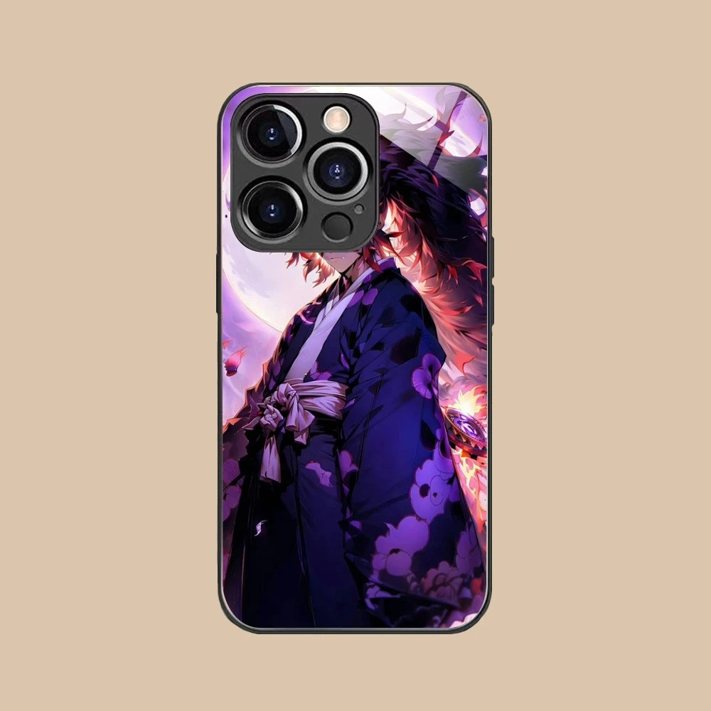 GK-2 Demon Slayer Kokushibo Ốp Điện Thoại Di Động Cho iPhone 17,15 14 13 12 11 X XR XS 8 Pro Max Plus Mini PC Kính Vỏ Điện Thoại