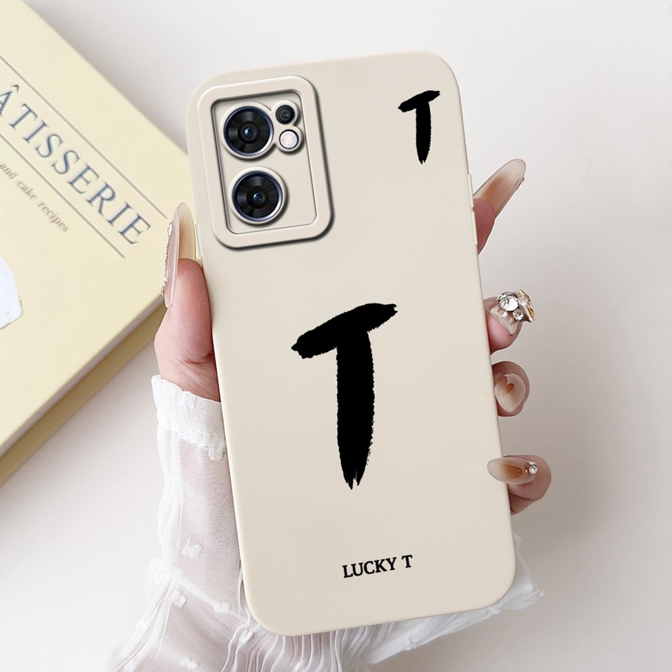 Oppo Reno7 5G CPH2371 Ốp lưng Oppo Reno7 5G Chữ thời trang đơn giản Thiết kế họa tiết A-Z Ốp lưng chống sốc bằng silicon