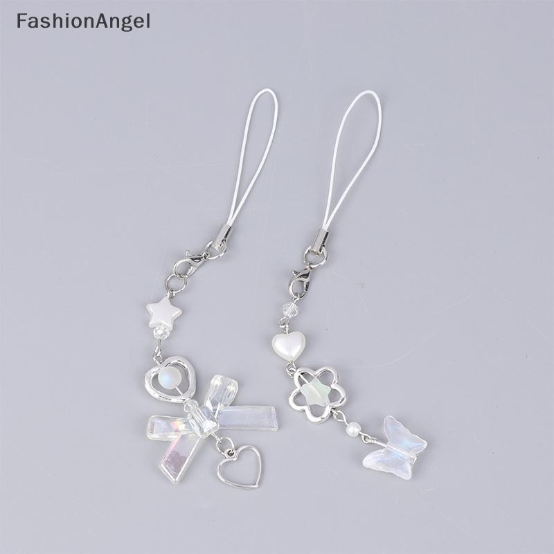 FashionAngel Y2K Dây Đeo Điện Thoại Di Động Trong Suốt Dây Xích Điện Thoại Ngọt Nơ Dây Buộc Điện Thoại Di Động Cho Bé Gái Chống Mất Móc Khóa VN