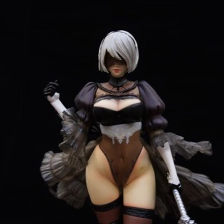Hàng sẵn có Anime Nier Mechanical Era Váy cưới 2B Miss Sister Tượng hai đầu đóng hộp Mô hình nhân vật