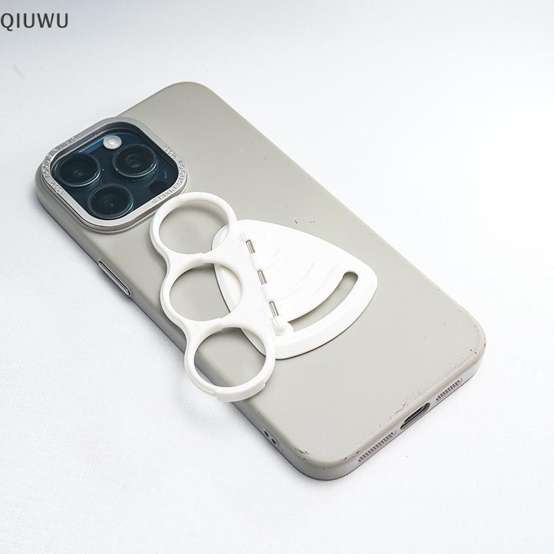 QIUWU Giá Đỡ Điện Thoại Di Động Có Thể Gập Lại, Lỗ Ngón Tay, Ổn Định