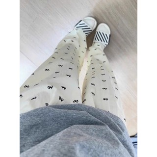 Quần Dài Ống Rộng Cạp Chun Nữ Đũi Mát Nơ Mặc Nhà