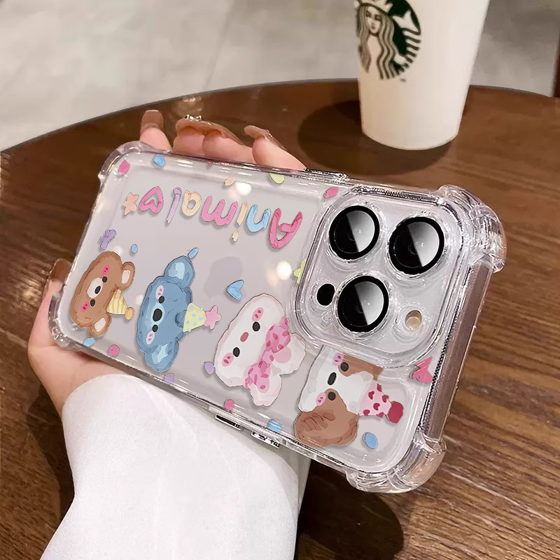 Ốp Lưng Gấu 3 In1 Dễ Thương Cho Vivo X200 X200S X200U X200pro X200pro mini, IQ00 NEO5 NEO7 SE 8 PRO 9 9 PRo 10 Vỏ Điện Thoại Vỏ Mềm Bảo Vệ Chống Rơi