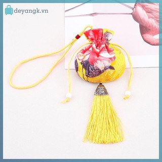 Deyangk Trung Quốc Lụa Phong Cách Thổ Cẩm Túi Thêu Móc Vải Túi sel Mặt Dây Chuyền Dây Rút Túi Đựng Trang Sức Túi Quà VN