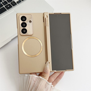 Có Bút Phim Thủy Tinh Cho Samsung Galaxy Z Fold 7 6 5 4 3 Fold7 5G Ốp Lưng Sạc Không Dây Từ Tính Vỏ Bảo Vệ Chống Sốc Giáp Bản Lề