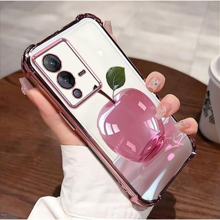 Thích hợp cho VIVO V23 5G Vỏ điện thoại Apple Crystal Design Simple Novel Chất liệu TPU trong suốt Giá cả phải chăng Chống sốc Chống trượt Chống vân tay bền