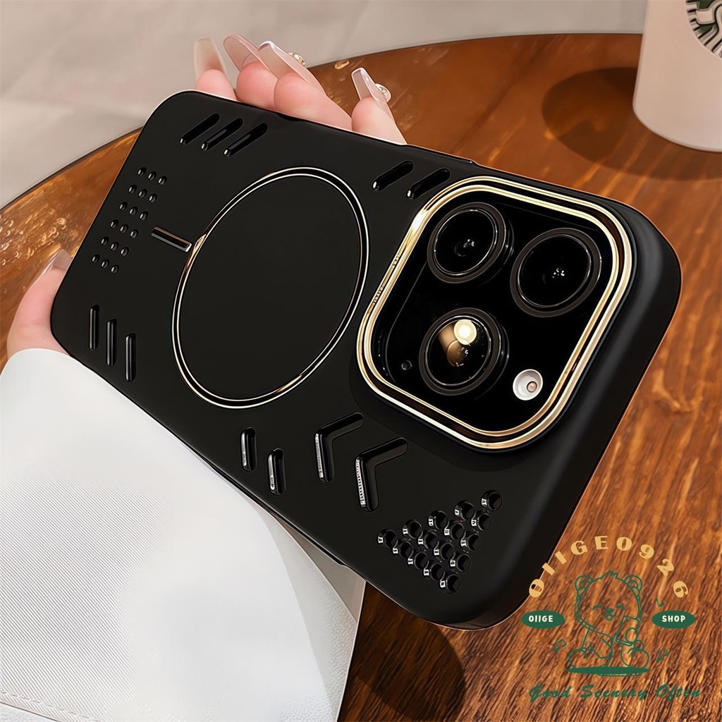 Ốp điện thoại tản nhiệt từ tính nhạy cảm cho da iphone16 Pro Max 15 14 13 12 vỏ cho vỏ iPhone Vỏ mềm silicon TPU chống sốc