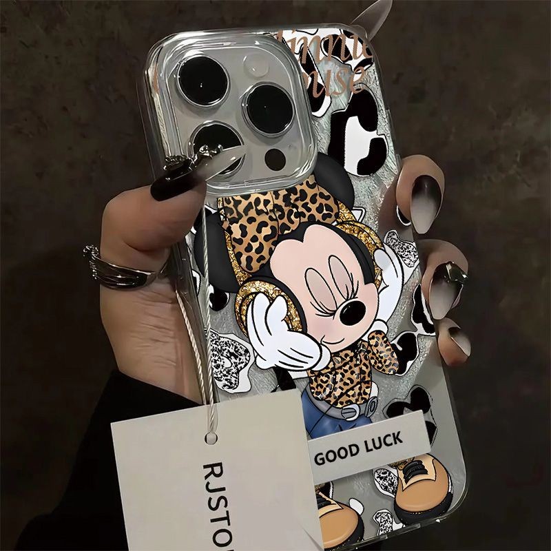 ✨Sopt】[Ốp điện thoại Mickey in họa tiết da báo] ốp lưng iphone16pro/Apple15 promax/14Plus, chống sốc