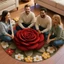 Thảm trải sàn hoa mẫu đơn ITRUMPET, 40x40cm / 60x60cm / 100x100cm Thảm hoa chống trượt, Thảm trải sàn phòng tắm mềm mại thấm hút bền bỉ cho phòng khách Bàn trà đầu giường