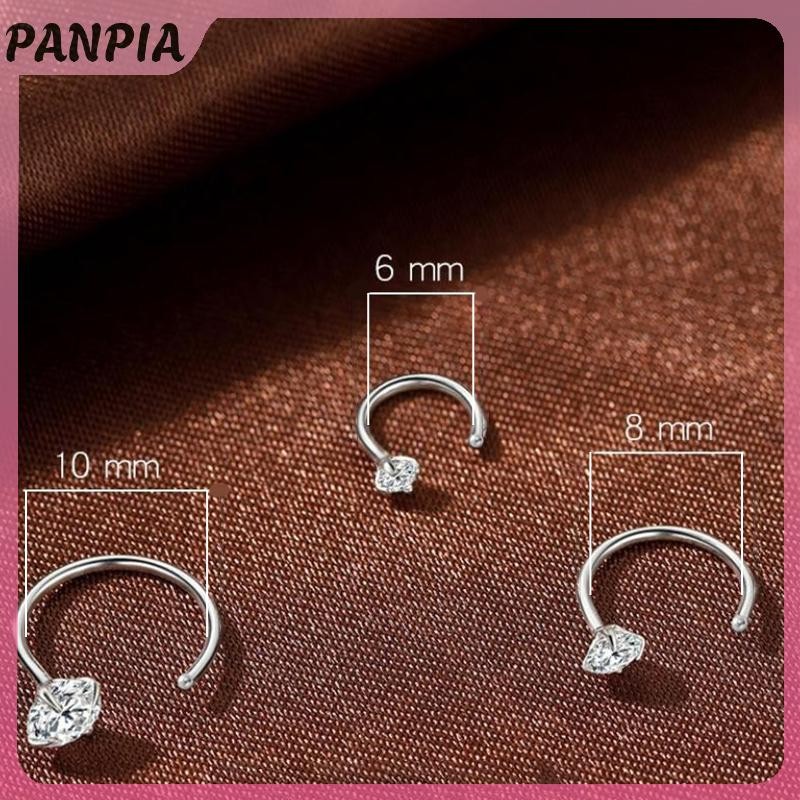 PNPIA-1pc Thép Không Gỉ CZ Xuyên Bông Tai Bông Tai Xương Tai Sụn Xoắn Tragus Daith Conch Hoop Bông Tai Nữ Trang Sức Cơ Thể