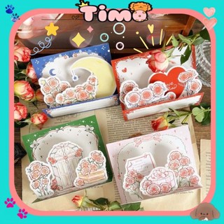 Thiệp Chúc Mừng Sinh Nhật Vintage Xinh Giấy Hoa Hồng Đỏ Hoàng Tử Bé Tặng Kèm Sticker Timo GQ56
