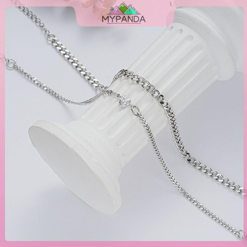 Vòng tay thời trang thép không gỉ cho cặp đôi unisex, với pha lê hình trái tim và chuỗi bạc - quà tặng ý nghĩa.