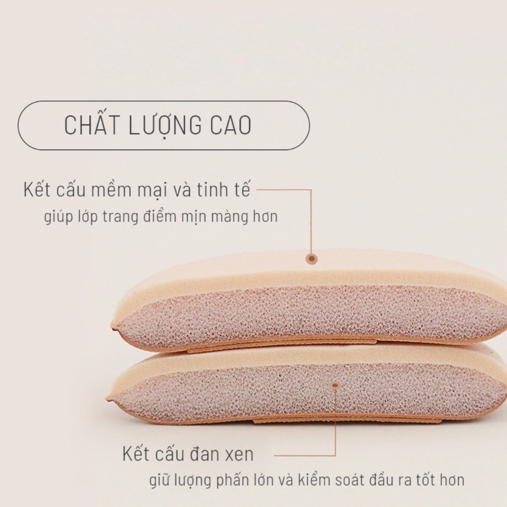 Bông mút tán kem nền, Bông phấn trang điểm mini hình ngón tay cỡ nhỏ tiện lợi có thể dùng ướt hoặc khô