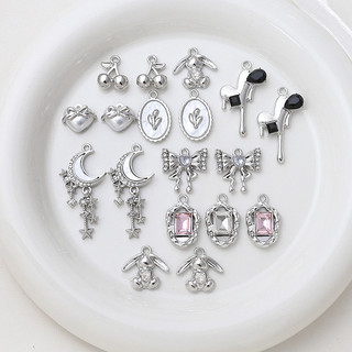Mới Phong Cách Trung Quốc Hợp Kim Ngọt Ngào Phong Cách Thoáng Mát Trái Tim Tình Yêu Nơ Mặt Dây Chuyền DIY Handmade Trang Sức Vòng Cổ Bông Tai Phụ Kiện