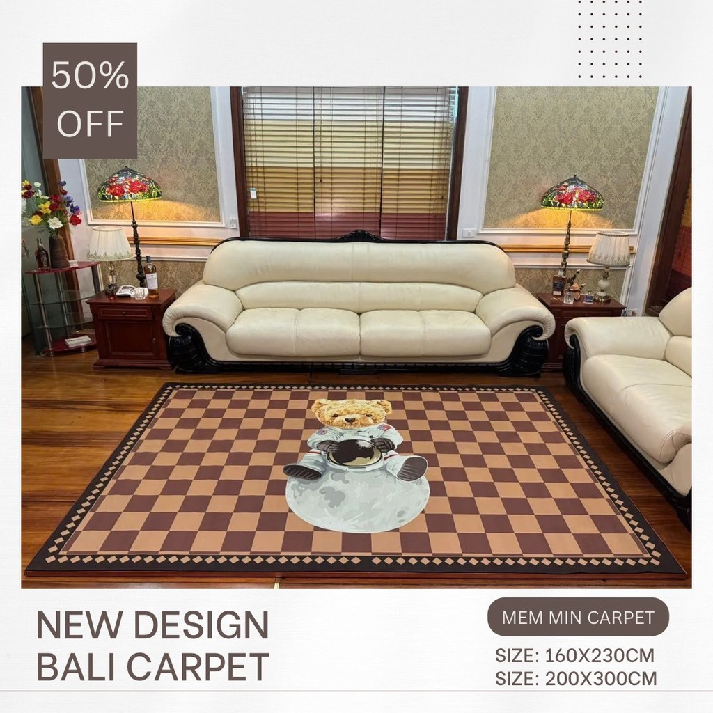 (THB02) Thảm Bali Trải Sàn Phòng Khách Cao Cấp Dày Dặn Họa Tiết Sang Trọng - MemMinCarpet