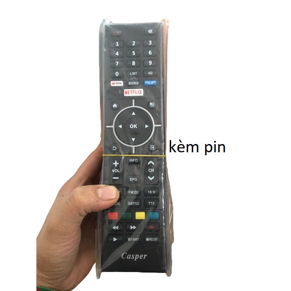 tay điều khiển remote từ xa tv casper LCD hàng tốt-kèm pin-tay đầu bấm tivi casper LCD hàng tốt