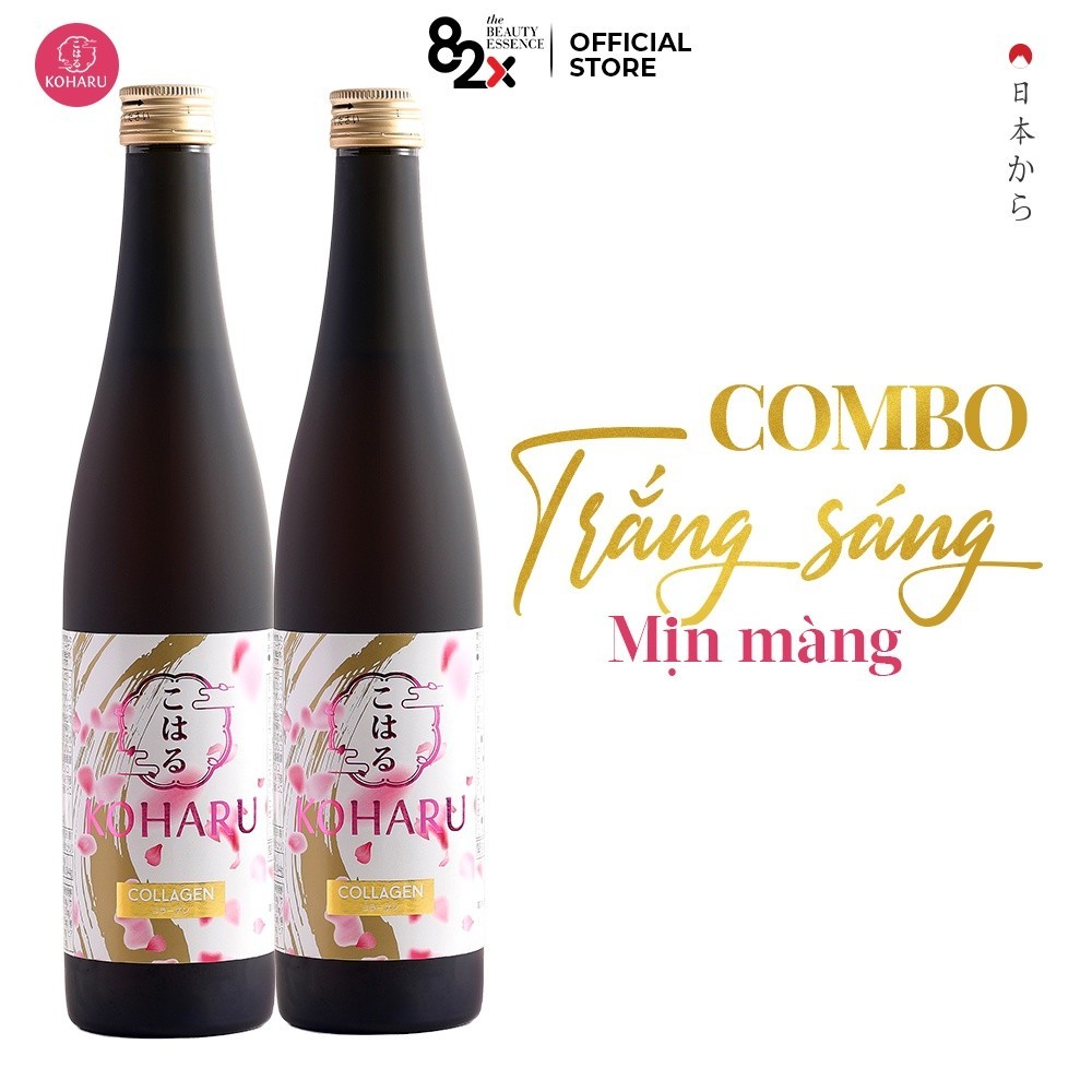 Ảnh Liệu Trình 2 Chai Nước Uống 82X Koharu Collagen Nhật Bản Chứa 48.000mg Collagen Peptide Ngừa Lão Hoá 500ml/Chai 3