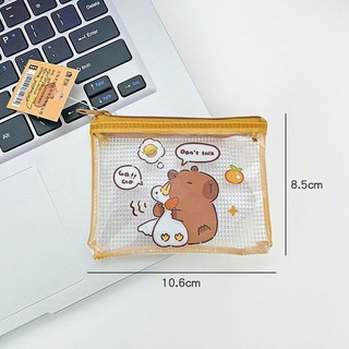Túi Lưới Trong Suốt, Túi Lưới Đựng Mỹ Phẩm, Túi Lưới Đựng Dụng cụ Học Tập, Túi Lưới Capybara