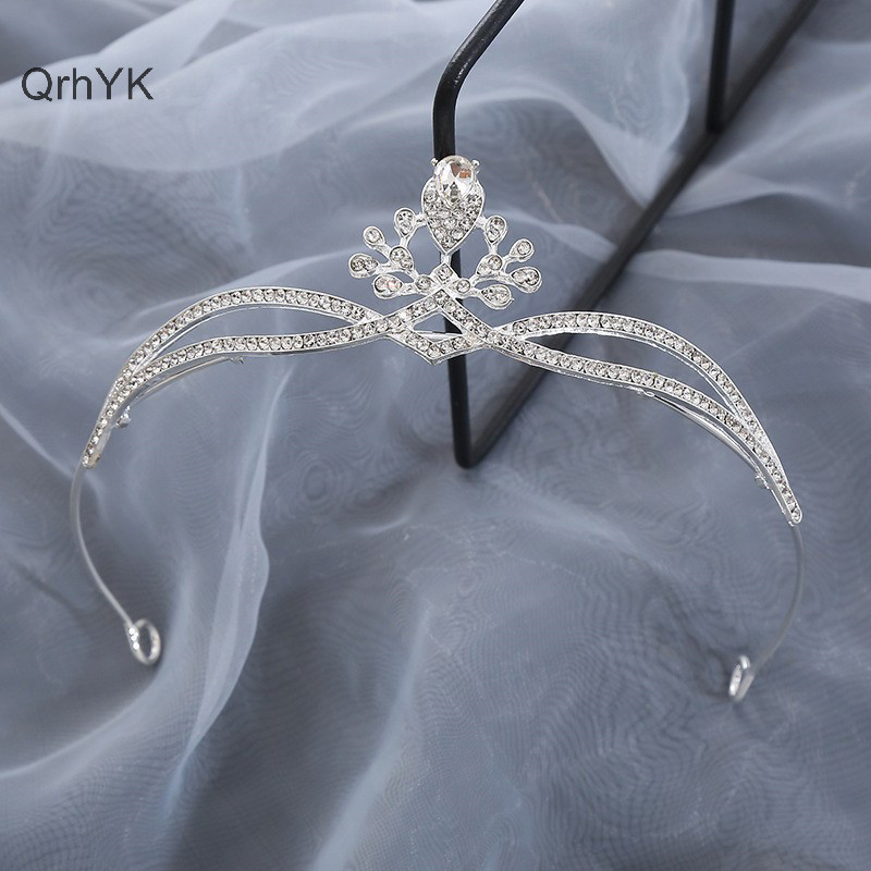 Thời Trang Nhà Máy Ánh Sáng Pha Lê Vương Miện Tiara Cho Nữ Cô Gái Cưới Thanh Lịch Kim Cương Giả Cô Dâu Vương Miện Phụ Kiện Tóc Dự Tiệc Trang Sức QrhYK