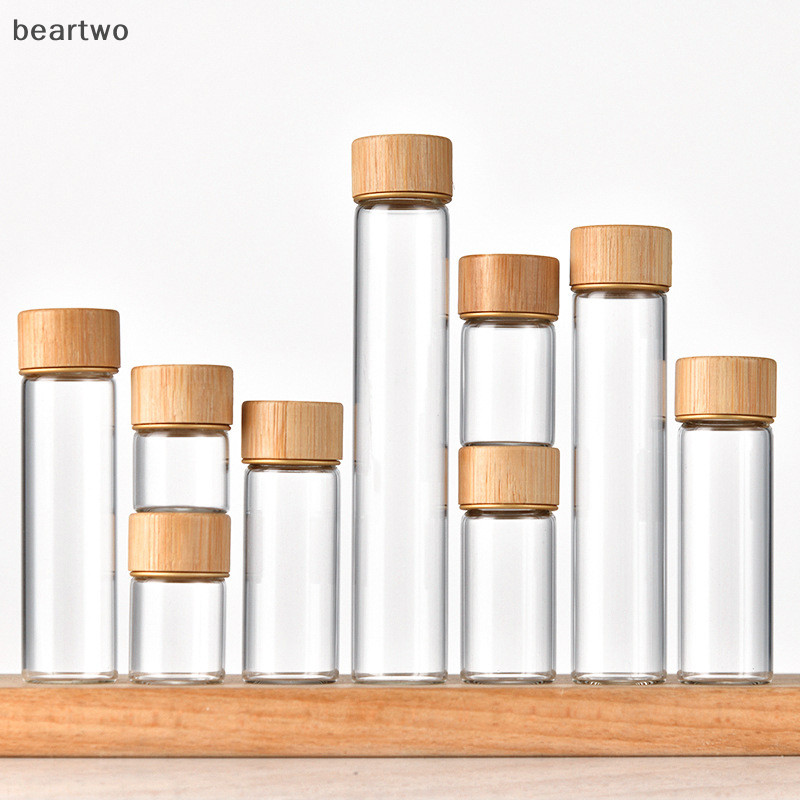 < Beartwo > Chai Thủy Tinh Mini Cho Cà Phê Nước Sữa Cô Đặc Chai Chống Rò Rỉ Có Nắp Trà Caddy Jar al Di Động Rỗng Đẹp