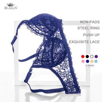 Ecmn Gợi Cảm Rỗng Ra Mềm Ren Áo Ngực Cho Nữ Không Miếng Lót Áo Ngực Đẩy Lên Tập Hợp Underwire Plus Kích Thước Bralette 34-40 Cup B / C