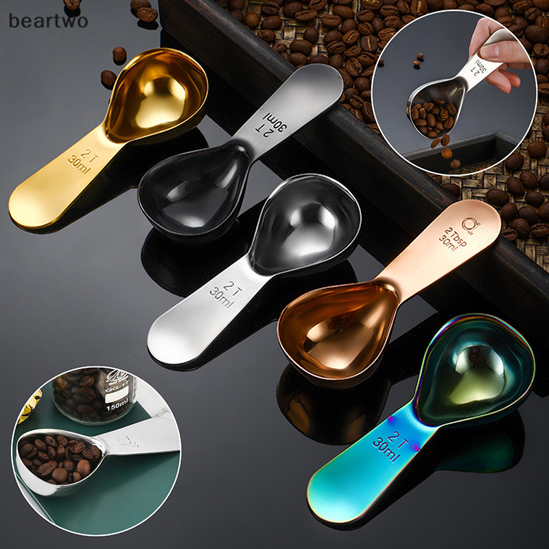 < Beartwo > Thìa Cà Phê Bằng Thép Không Gỉ Và Thìa Đo Dụng Cụ Cà Phê Với Thìa Đo Tốt Nghiệp Thìa Tiện Dụng Chính Xác Đẹp