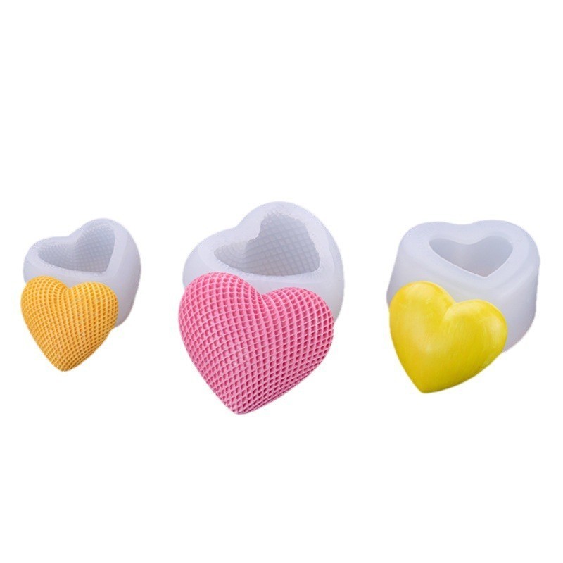 3d Dệt Hình Trái Tim Khuôn Silicon Lễ Tình Nhân Series Bánh Mousse Trang Trí Sô Cô La Nướng Hình Trái Tim Món Tráng Miệng Khuôn Silicon