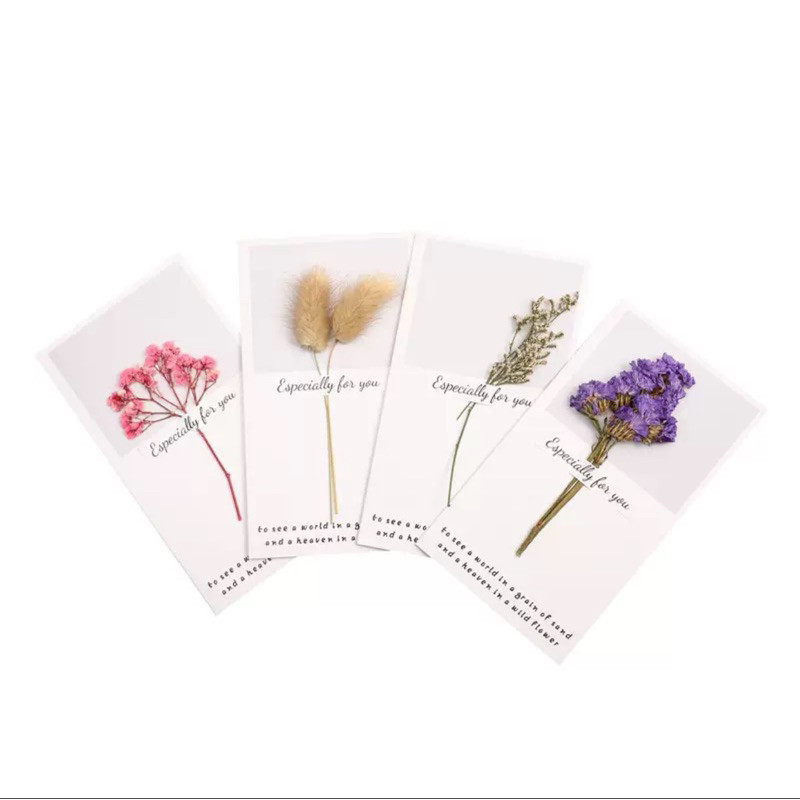 Combo 25 Thiệp Hoa Khô Viết Tay – Thiệp Quà Tặng Handmade Cao Cấp Dùng Cho Sinh Nhật, Valentine, 8/3, 20/10