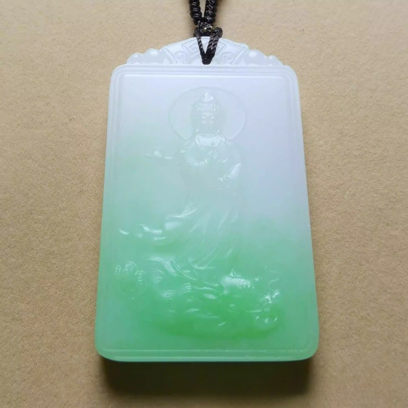 Ngọc lục bảo Maitreya Mặt dây chuyền Phật Ngọc trắng Mặt dây chuyền ngọc bích