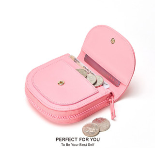 Phụ Nữ Dễ Thương Ví Mini Da PU Mỏng Đa Thẻ Dây Kéo Ví Đựng Tiền Xu