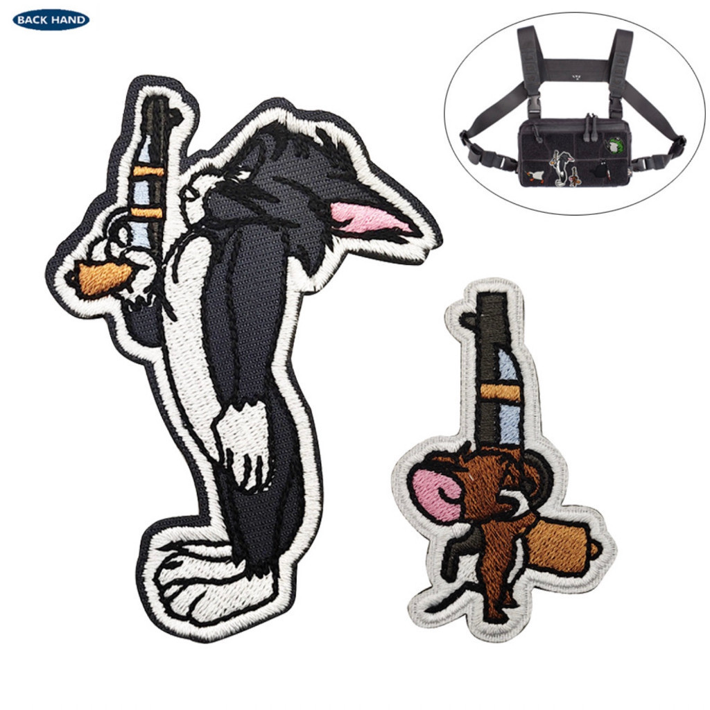 Patch_velcro Tom & Jerry dán quần áo_ba lô_túi xách