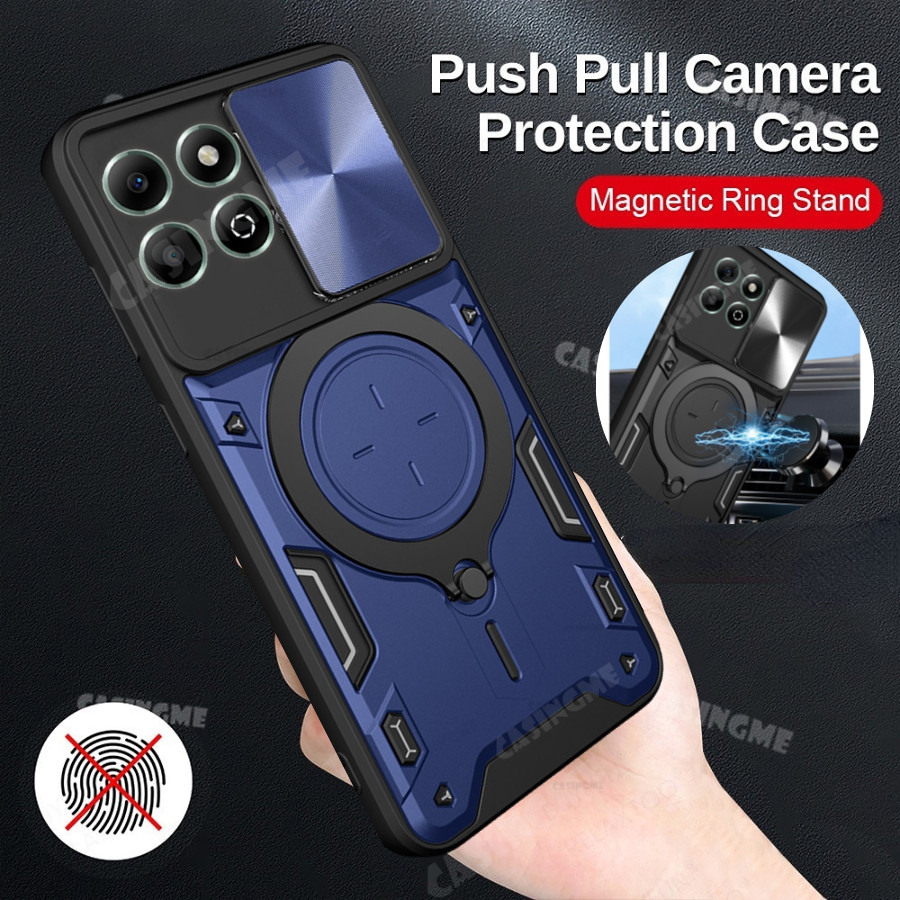 HONOR 400 Smart 5G 2024 Giáp Chống Sốc Đẩy Kéo Camera Bảo Vệ Vỏ Cho Honor X7c 200 Honor200 Smart 200Smart 4G 5G 2024 Ốp Lưng Ô Tô Vòng Từ Tính Vỏ Ốp lưng