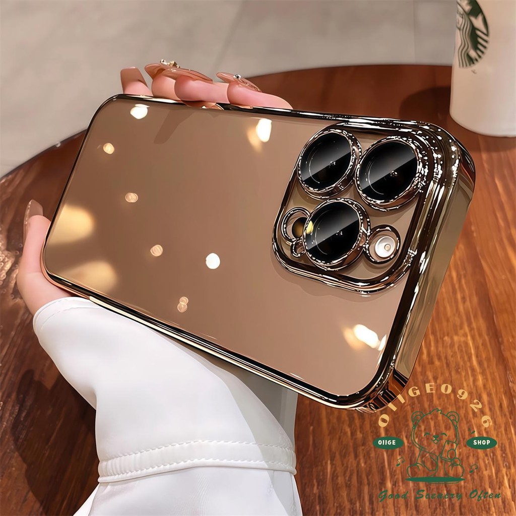 Ốp điện thoại mạ trong suốt iphone16 Pro Max 15 14 13 12 11 cho iPhone XR / XS vỏ mềm silicon TPU chống sốc